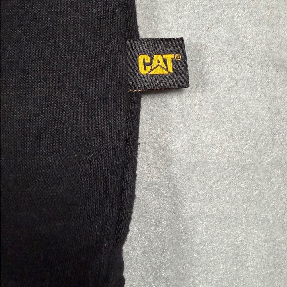 CAT Caterpillar Crossover Neck Graphic Hoodie Black Size Womens Large Workwear - Picture 5 of 8